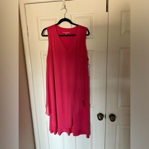 Soft Surroundings, coral dress with sheer overlay size XL. NWT